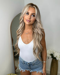 Ashley Spaghetti Strap Bodysuit - White