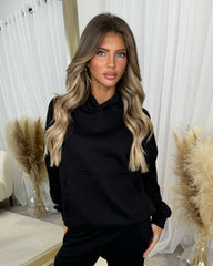 Clara 'GLAMDOLL' Embroidery Outline Detail Back Design Hoodie - Black