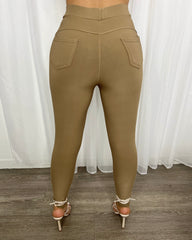 Destiny Straight Leg High Waisted Legging - Mocha