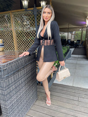 Ria Mesh Detail Corset Blazer